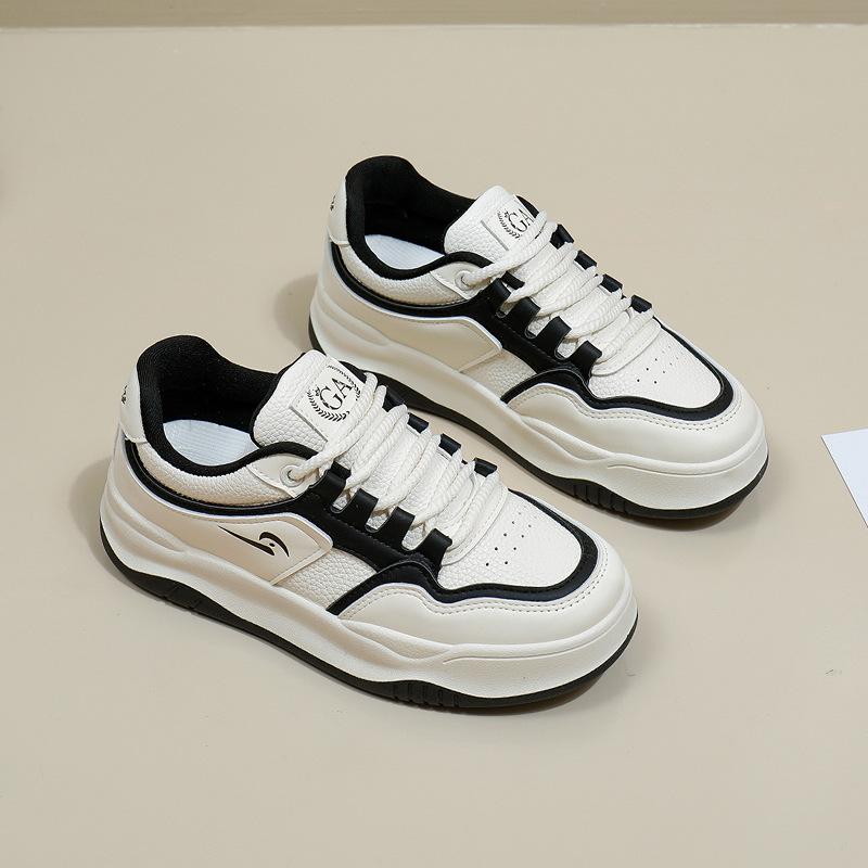 

Белые туфли для женщин, весенние новые студенческие туфли в корейском стиле, модные универсальные туфли с толстой подошвой, весенне-осенняя повседневная обувь Q5906 40