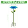 Bee Watering Station with Metal Stake Colorful Metal Flower Bee Bath with Vivid Flower Design for Garden Outdoor Yard Decor