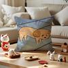 Cute Cat And Dog Cushion Cover Anti-dustmite Pillowcase Invisible Zipper Silky Short Plush Sofa Cushion Cover
