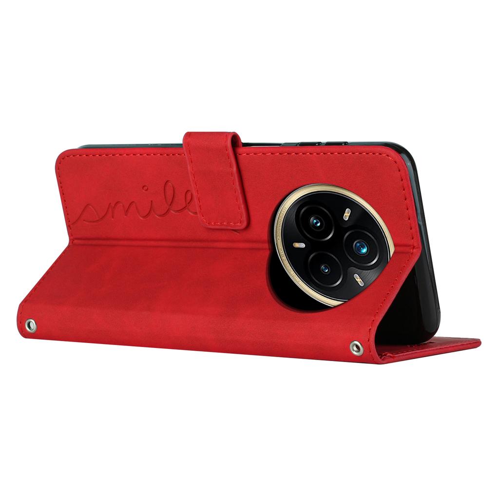 For Realme 14 Pro 5G Case Viewing Stand PU Leather Phone Cover Imprinted Heart Pattern