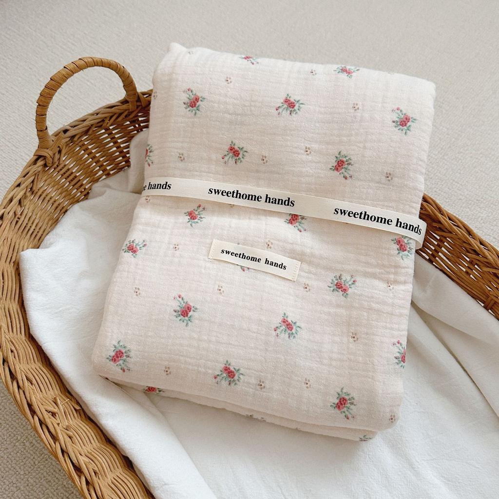 INS Gauze 100% Cotton Princess Blanket Summer Floral Baby Children Kids Blankets Soft Sleeping Bed Crib Quilt Stroller Blanket