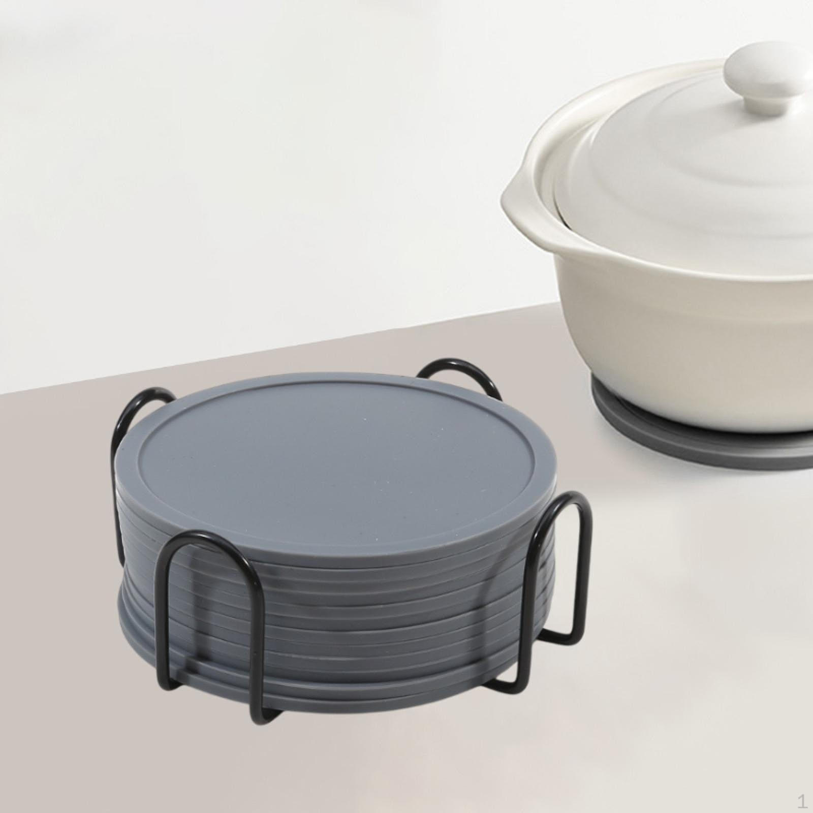 

12 шт. 10 см силиконовые подставки под кофейные чашки термостойкие стеклянные подушки для ресторана серый