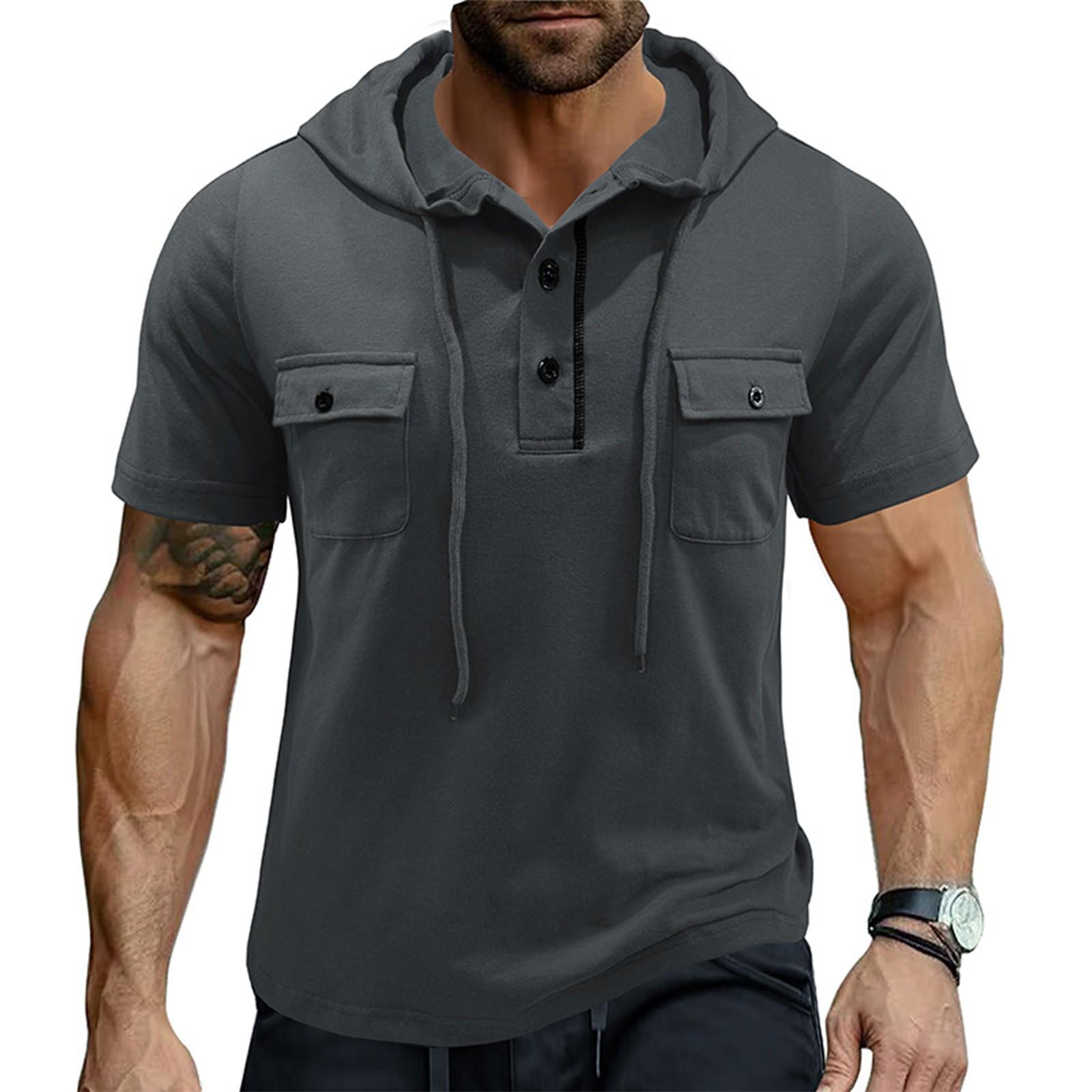 

Мужская уличная шапка с короткими рукавами, веревка, двойной карман, толстовка с капюшоном, футболка XL