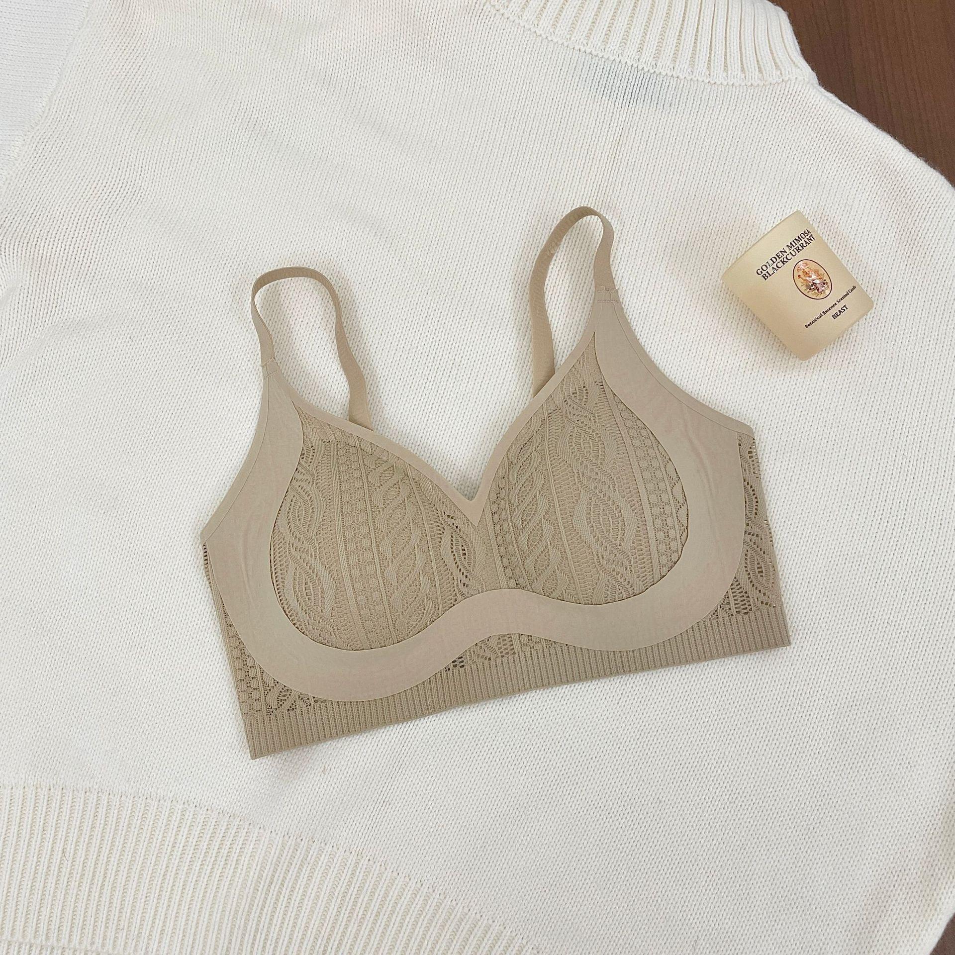 

[Flowers on the other side] Underwear simple anti-sagging small breasts gather underwear adjustment sexy bra no 2XL 40/90ABC хакі
