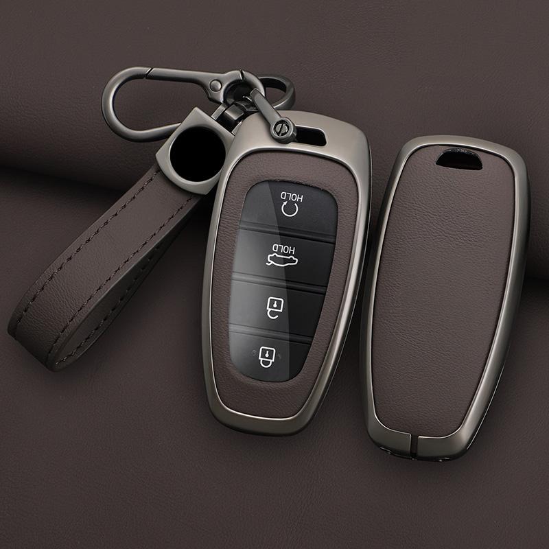 4 5 7 Button Zinc Alloy Leather Car Key Case For Hyundai Sonata Sel Ev 6 Ev 8 Ioniq 5 Nexo Dn8 Tucson Santa Fe Nx4 Staria Ioniq