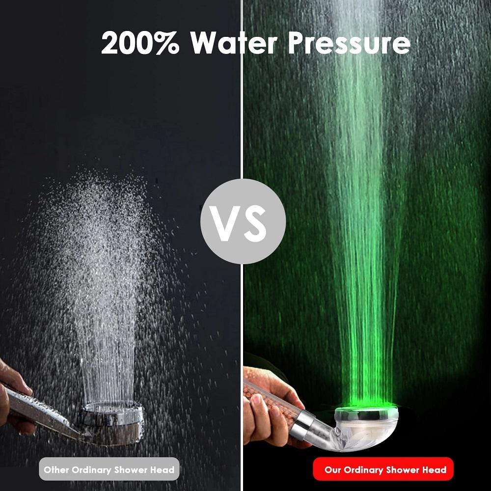 New Temperature Control 3/7 Color Changing LED Anion SPA Shower Head Water Saving Handheld Bathroom Home Innovative Accessories