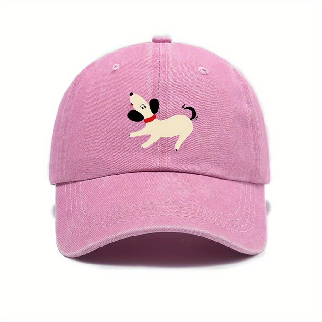 Festive Vintage Baseball Cap with Adorable Puppy Design Perfect for Outdoor Fun and