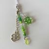 Sweet Grass Leaf Bead Charm Pendant Chain Phone Strap Pocket Keychain Strap Hangings Decoration for Key Bag Purse