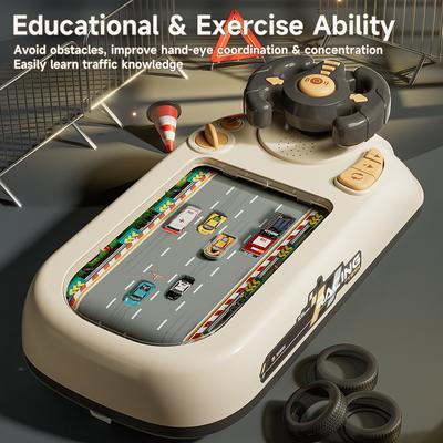 Children's Racing Steering Wheel Toys,interactive Games for Racing, Dodging, and Overtaking