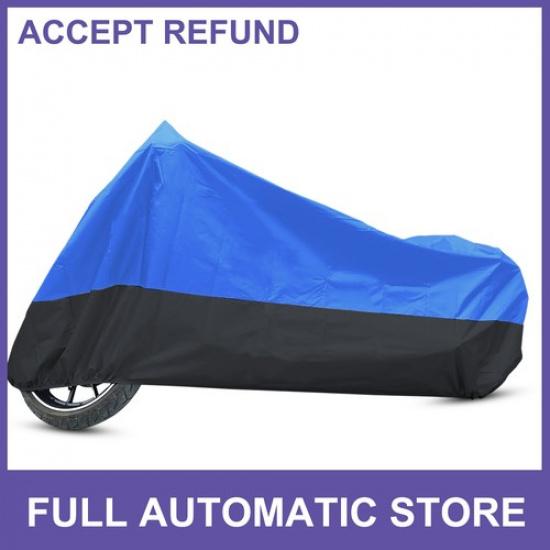L 190T Polyester Fabric Rain Dust Motorcycle Cover Outdoor UV Protector