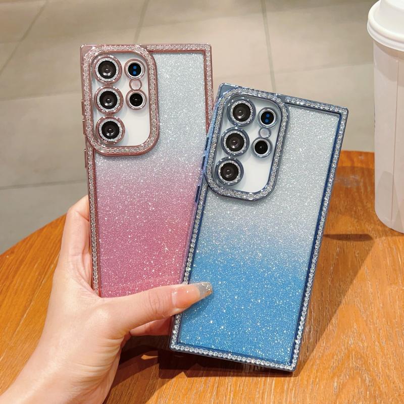 Luxury Plating Flash Diamond Glitter Bling Case For Samsung Galaxy S25 S24 Plus Ultra Soft Silicone Shockproof Proteciton Cover
