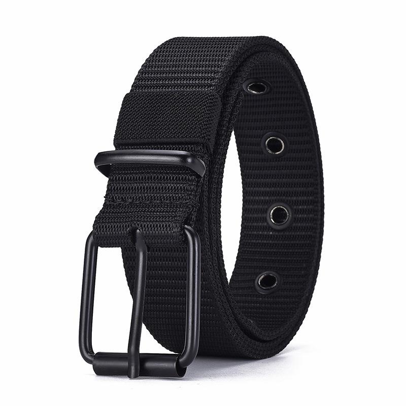Casual Men'S Pin Buckle Canvas Belt Woven Nylon Outdoor Military Training Belt Unisex Belt