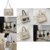 Fashionable Woven Tote Bag For Women Medium-sized Trendy Handbag In Black