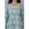 W for Woman Blue Floral Printed A-line Pure Cotton Kurta and Pants Co-ord Set (Size: XL)-WS12335-123938