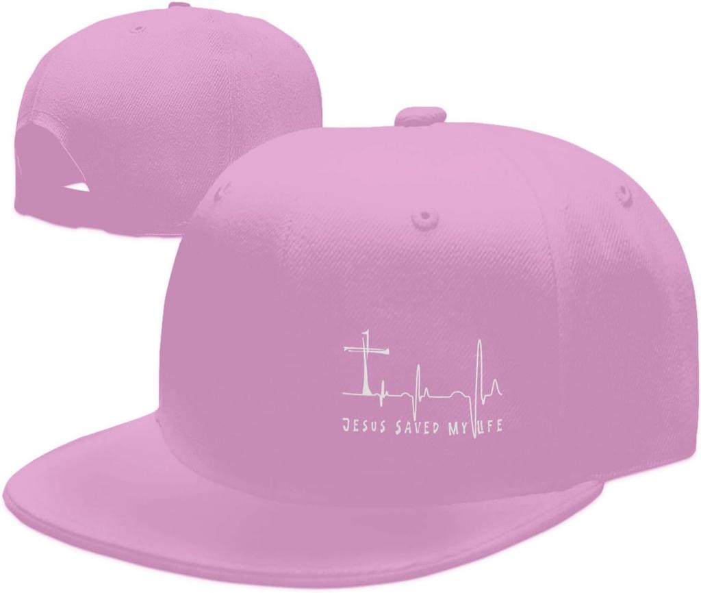 Jesus Saved My Life Cross Heartbeat Snapback Cap Christian Baseball Hat Casual Adjustable