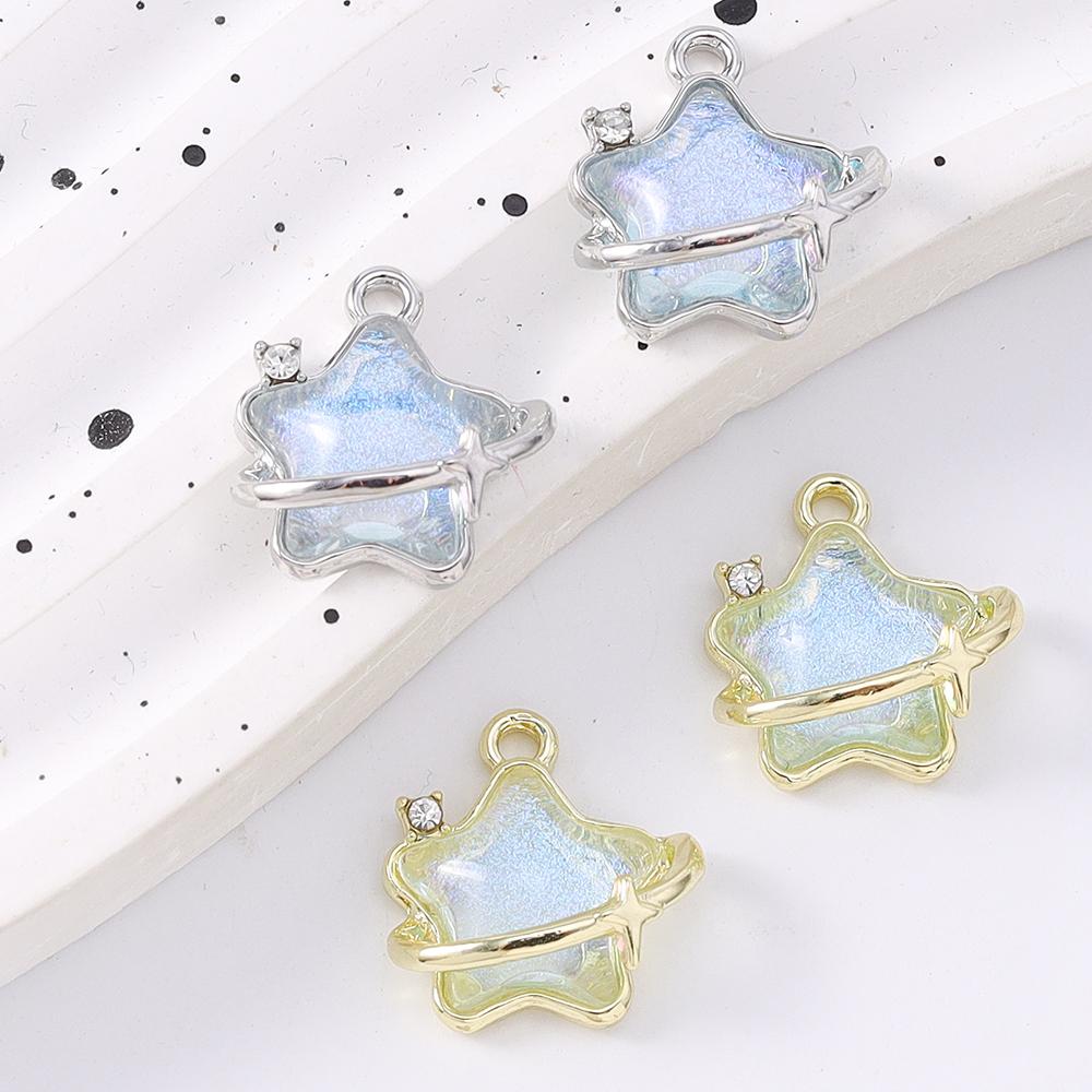 5pcs Cute Crystal Star Charms Pendant for Jewelry Making Necklace Earrings Bracelet DIY Handmade Accessories