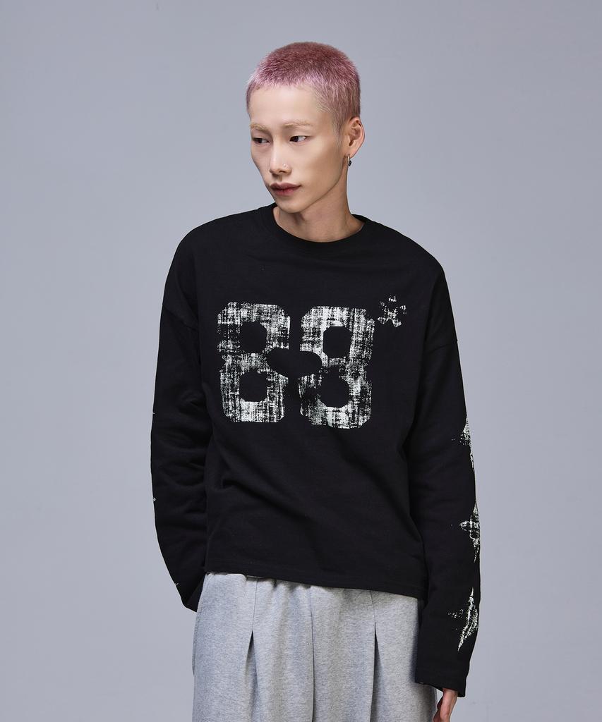 SCALLYWAG Crop Vintage Diamond Long Sleeve [Black]