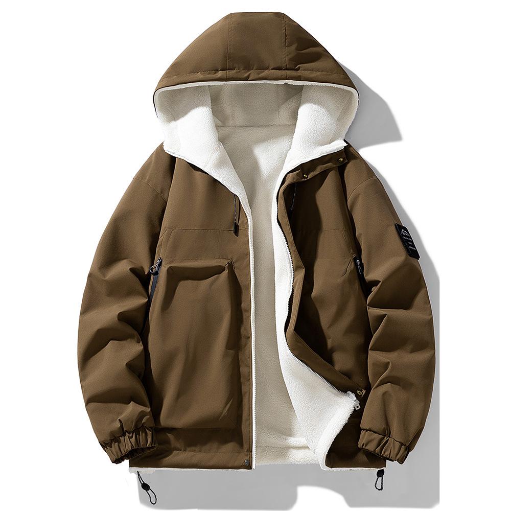 

Мужская повседневная хлопковая куртка короткая легкая удобная для переноски зимнее теплое пальто 3XL темно-коричневого