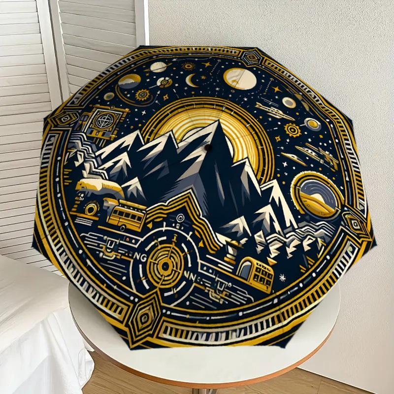 

1pc Space Mountain Adventure Umbrella with Plastic Handle,Suitable for All Seasons Home Travel Outdoor UmbrellaDD1352