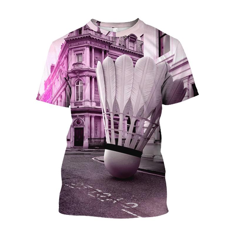 T-shirt Imprimé 3D Hot Blood Badminton Vêtements de Sport Loisir Streetwear T-shirt Oversize Manches Courtes Pulls Haut