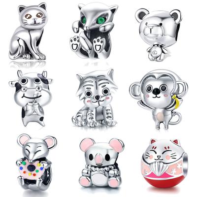 Animal Series S925 Silver Beads, Cute And Cute Bracelet Accessories Collection Map, Spot