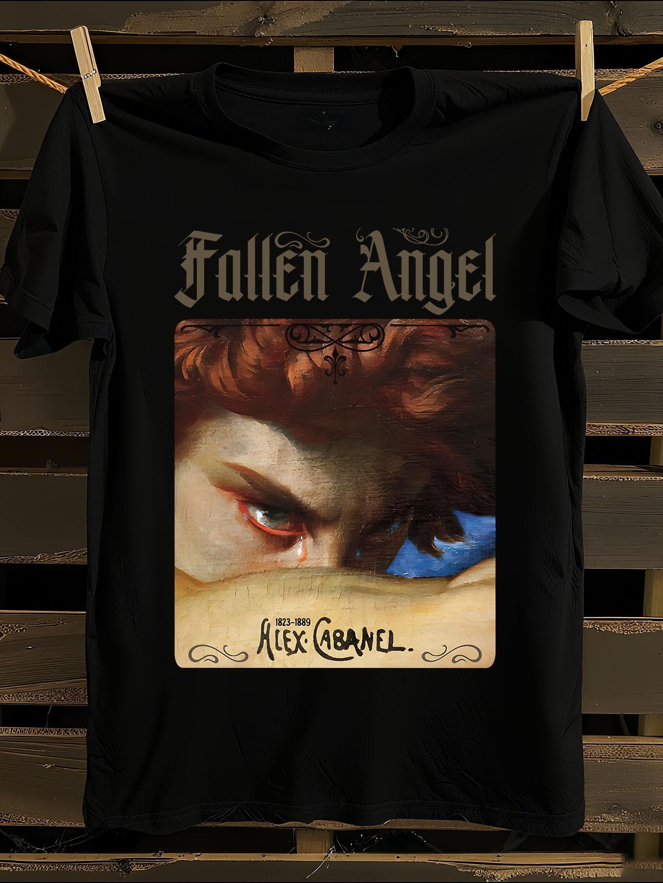 Alexandre Cabanel Fallen Angel Art Print T-Shirt Mens Tshirt Womens Tshirts with Letters Print Short Sleeves T-Shirt Casual Street Tee Shirt Top S