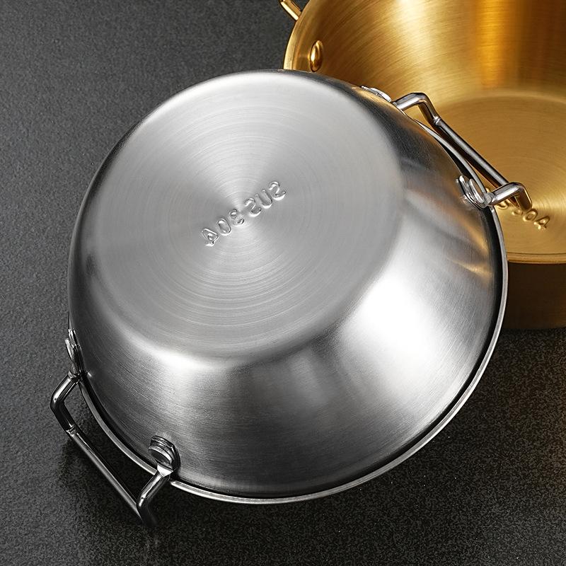 New 1pc 304 Stainless Steel Instant Noodle Bowl Korean Rice Wine Bowl With Handle Salad Snack And Fries Bowl