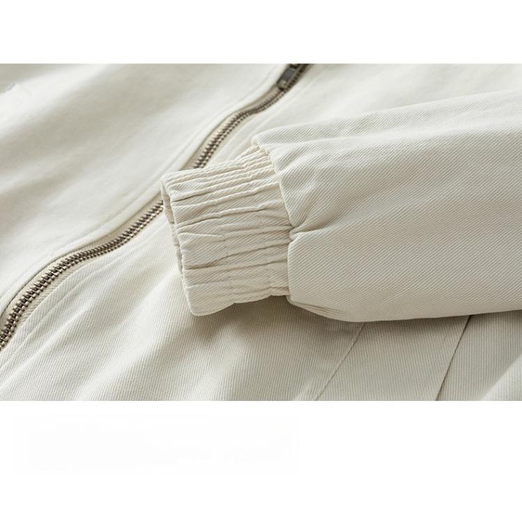 Minimalist Cotton Jacket Men's 2026 Workwear Jacket Washed Do Old Stand-up Collar Men's Spring and Fall Clothes Breathable Work Casual Jacket