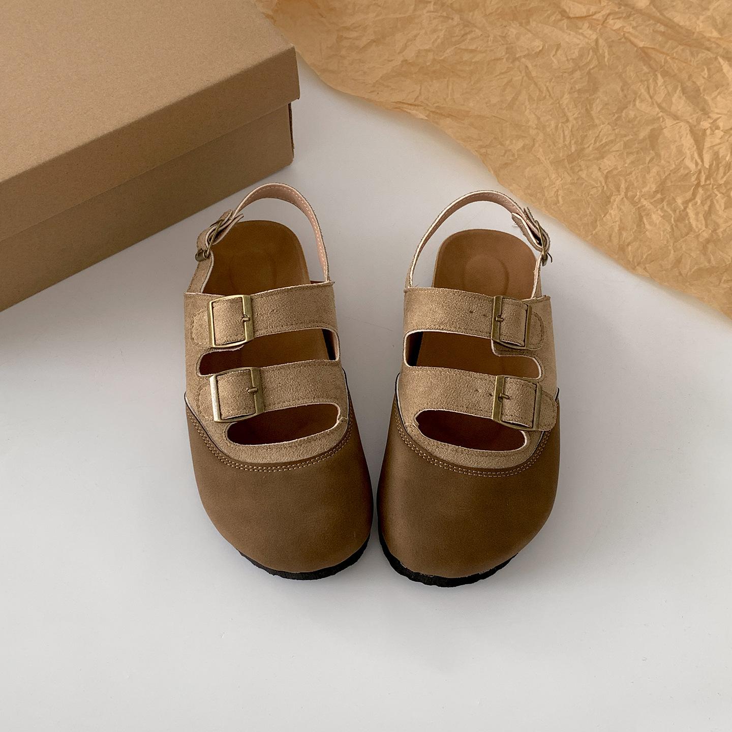 

Модные и легкие ретро сандалии Биркенштоки на толстой подошве с сумкой для женской летней носки 2025 новые нескользящие сандалии на мягкой подошве белого цвета 40 хаки