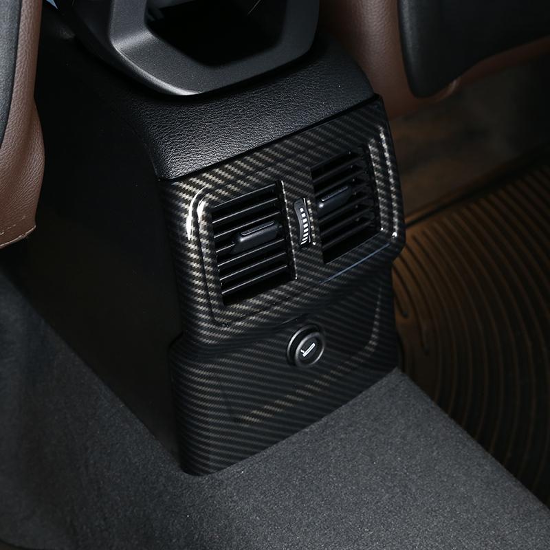 Für BMW X1 F48 X2 F47 2016-21 ABS Kohlefaser Auto Hintere Reihe Klimaanlage Luftauslass Rahmen Dekorativer Aufkleber Auto Zubehör