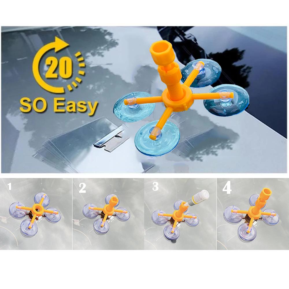 Windshield Repair Kit Quick Fix Car Cracked Glass Windscreen Repair Tool Resin Sealer DIY Auto Window Screen Polishing Hoses Windshield Washer 1