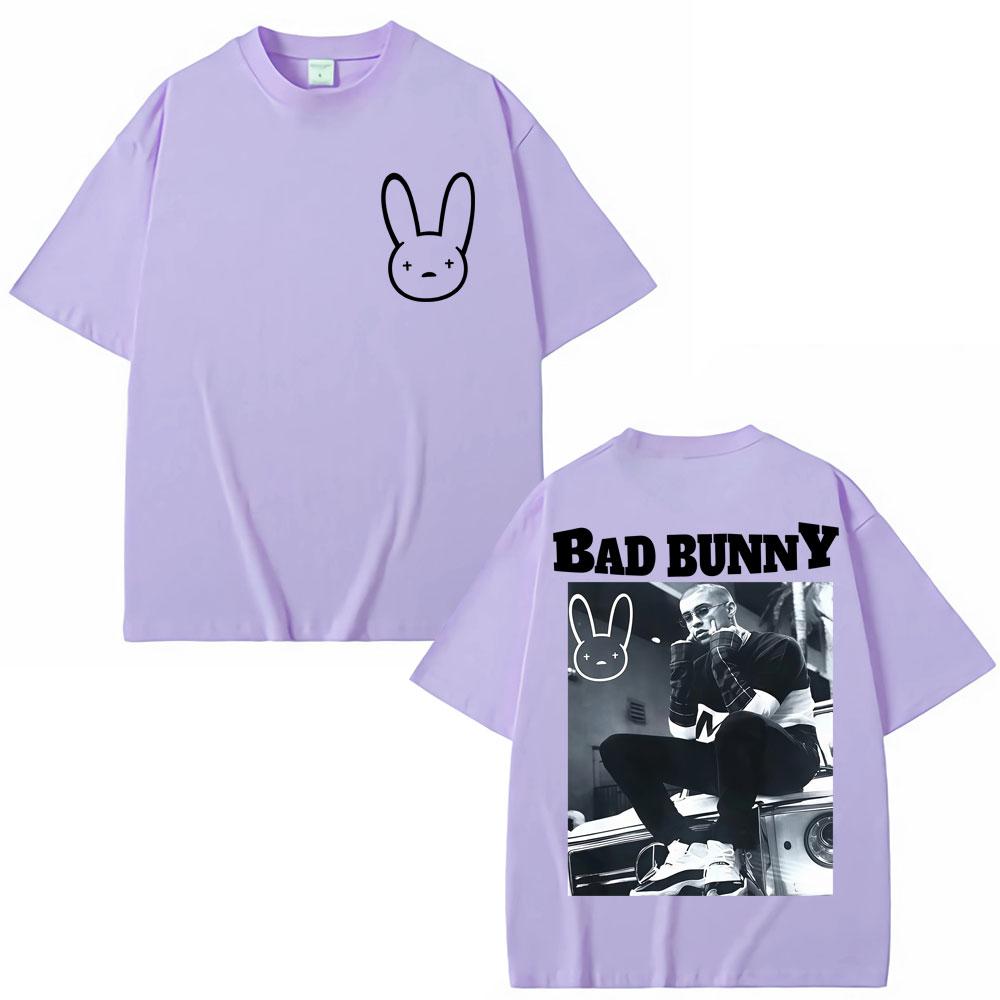 Rapper BAD BUNNY Vintage T Shirt Unisex Women Hip Hop Fashion High Quality Tshirts Oversized 100 Cotton T Shirts Streetwear Gifts