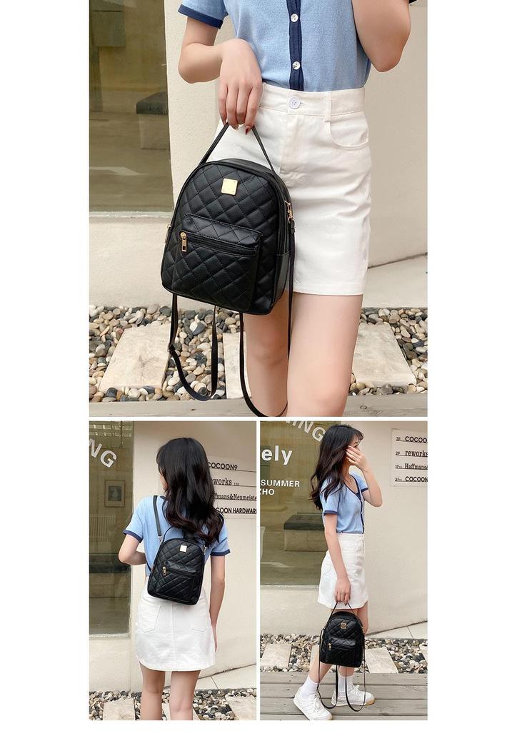2022 Women's Diamond Pattern Large Capacity Backpack for School