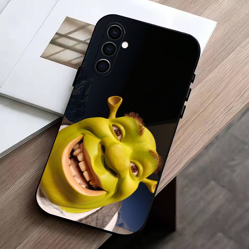 

Cute S-Shrek Phone Case For Samsung Galaxy A73,A72,A71,A70,A53,A52,A51,Soft Silicone Black Cover Samsung a11
