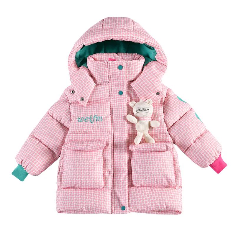 Parka con cappuccio invernali in peluche spessi per bambine, giacca con cerniera, cappotto casual