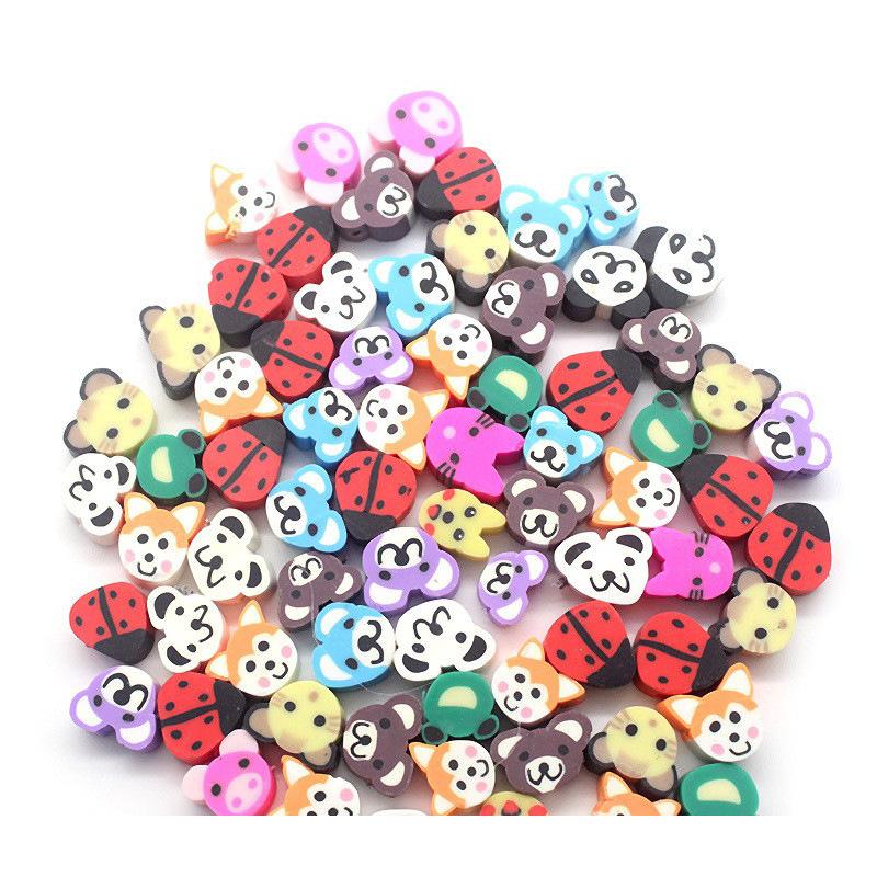 Soft Pottery Pieces Beaded Diy Mobile Phone Chain Accessories Loose Beads Smiley Face Letters Animal Fruit Mixed Soft Pottery