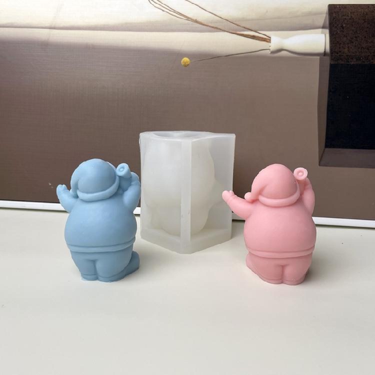 Christmas Santa Silicone Candle Mould Reusable Sturdy Crafting Tool for Holiday Decorations and Baking Supplies