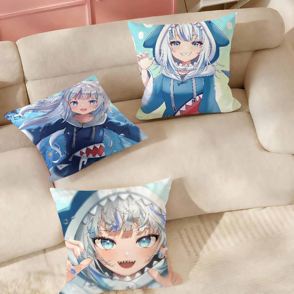 Virtual Ggawr Gura Anime Pillow Case Suitable For Bedrooms Living Rooms Cars Home Decoration