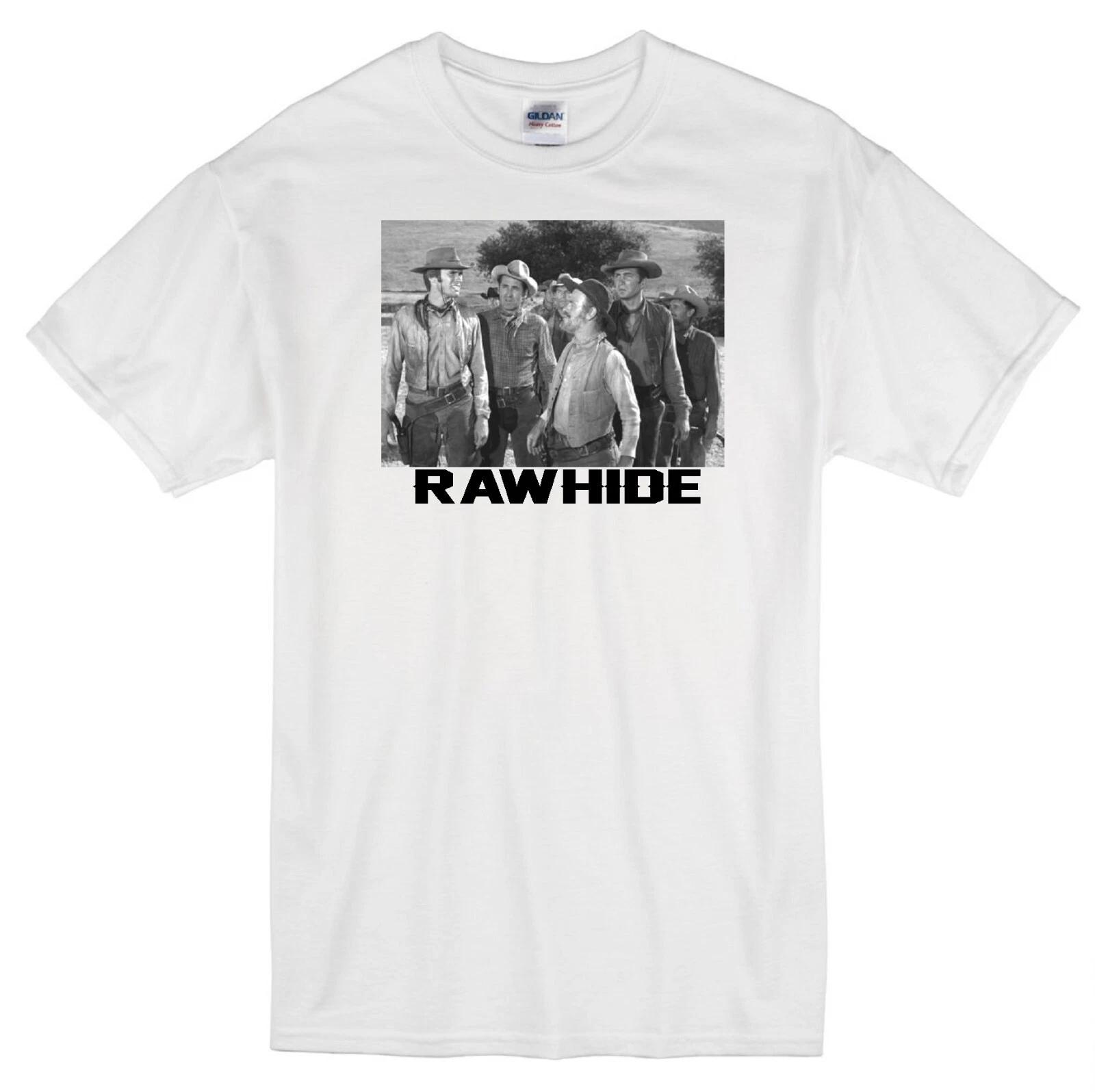 

RAWHIDE ROWDY YATES CLINT EASTWOOD COWBOY WESTERN CLASSIC TV WHITE T-shirt L