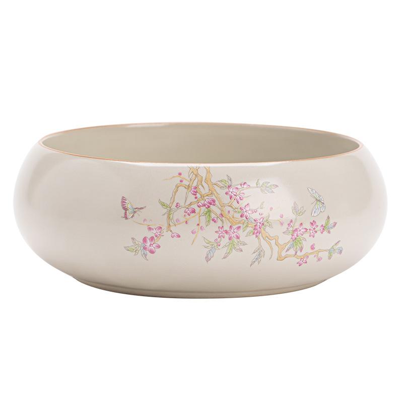 

Бежевый Фарфор Ру Цветок Глицинии Бытовой Большой Керамический Чайник для Ополаскивания Воды Чашка Емкость для Чайной Заварки Чайный Набор Кунг-Фу Чайная Церемония Запасные Части