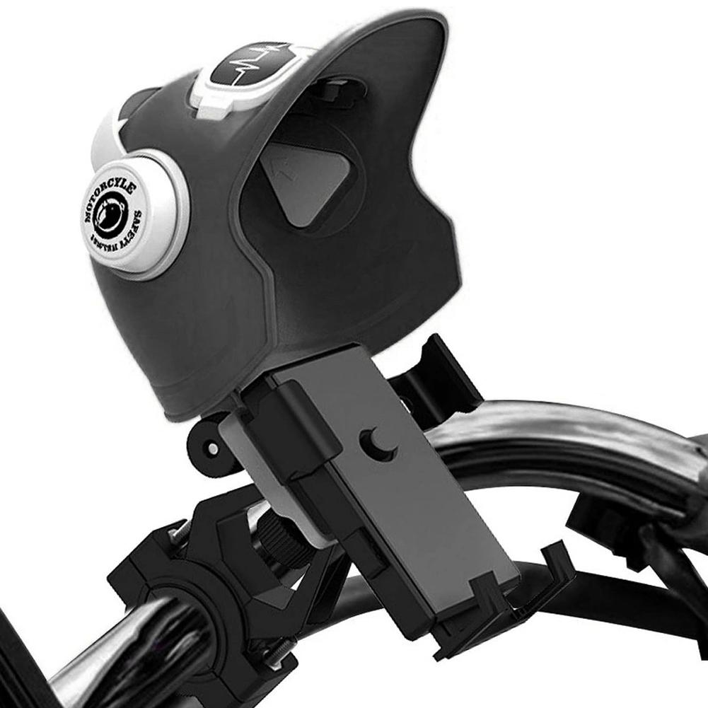 Waterproof Helmet Style Motorcycle Mobile Phone Holder with Sunshade for Electric Bicycle Small Rider Navigation Mount