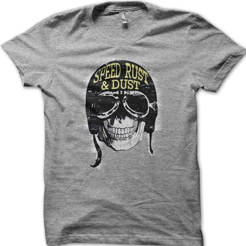 Байкер Мотоцикл Череп Скорость Ржавчина и Пыль Винтажный Классический Кафе-рейсер Мотоцикл XL