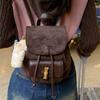 JIAERDI Hot Girls Brown Mini Backpack Women New Retro Versatile Suede Chic Y2k Backpacks Female Vintage Casual Mochila Aesthetic