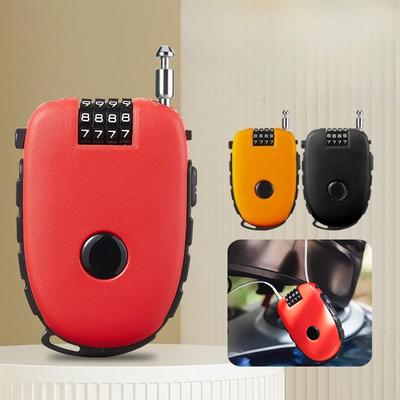 1Pc Helmet Lock Portable Wire Rope Retractable Stroller Variable Speed Car Portable Lock Cable Combination Lock Padlock