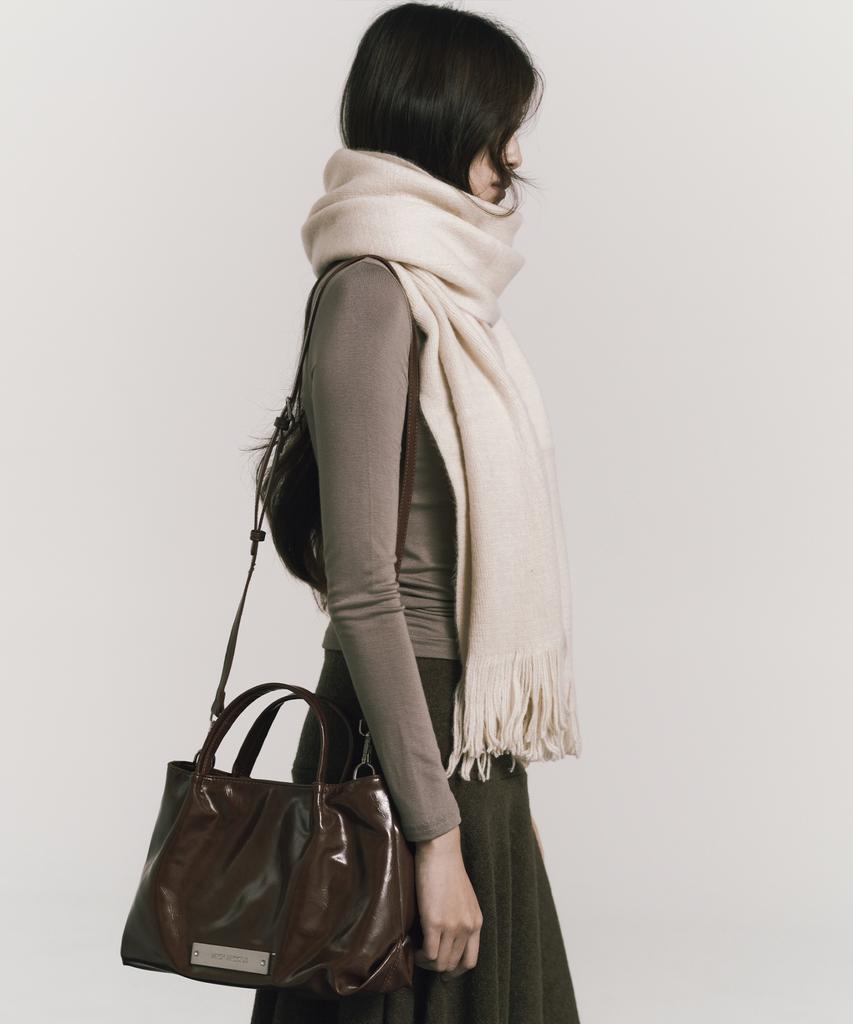 Nick&Nicole Crystal Faux Leather Tote Bag_Brown