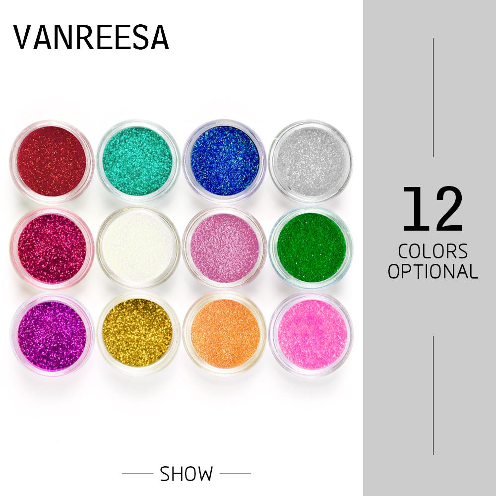 

Набір блискучої пудри для нігтів VANREESA, 12 шт., прикраси для нігтів, акриловий блиск, мерехтливий пігмент, манікюрні інструменти