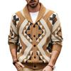 Men's Retro Jacquard Knit Cardigan Sweater - Autumn/Winter Collection SY0057