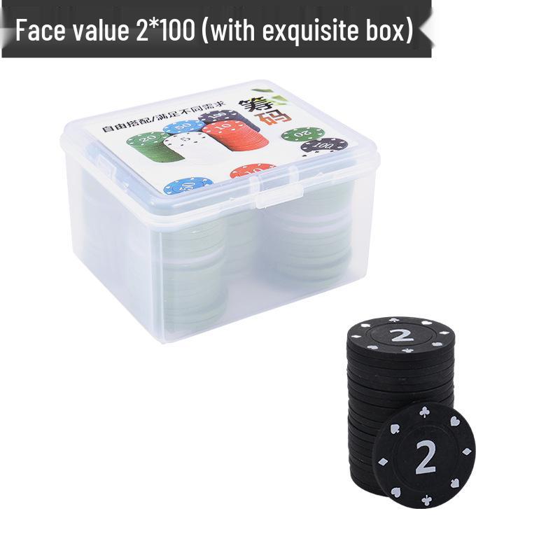 Boxed Set: 100 Plastic Baccarat Mahjong Poker Machine Tokens