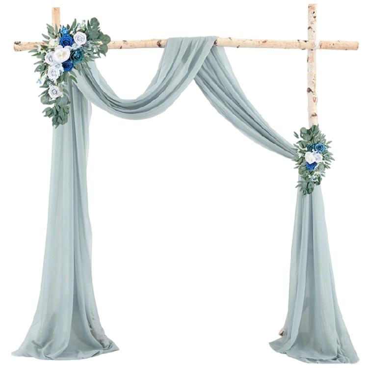 Good Quality Crinkle Proof Chiffon Curtain Versatile Sheer Fabric Arch Drape for Celebration Event