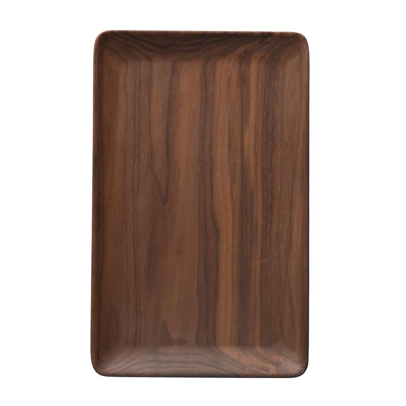 HeMu Black Walnut Whole Wood Rectangular Fruit Tray Living Room Tea Room Reception Snack Plate Restaurant Coffee Shop Service Tr